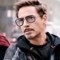 Tony Stark Square Sunglasses - Iron Man Sun Glasses Vintage Square Metal Frames. 