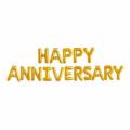 Foil Balloon HAPPY ANNIVERSARY - GOLDEN. 