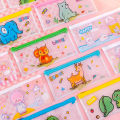 Cartoon Cute Animal Pencil Case Mesh Pen Bag Kawaii Storage Pouch Simple Pvc Waterproof Transparent Pencil Bag Stationery Office School Supplies. 