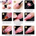 Pearlin 8Pcs/Set Nail Art UV Quick Extension Nail Kit Glitter Poly UV Builder Gel Nail Tip Color Nail Tip French Nail Tip Form DIY Manicure Tool Set. 