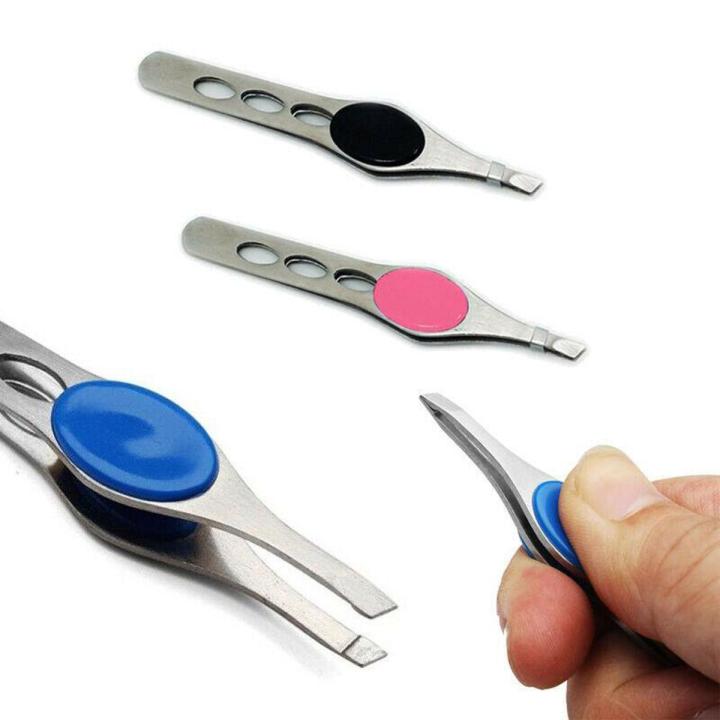 3Pcs Professional Slanted Eyebrow Tweezers Hair Removal Clip Beauty Tweezer Gripped