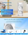 Double Ended Spray Fan, Portable Mist Fan, Cold Air Fan, USB fan with LED Light Cooler, Touch & Remote Control, 280ml Water Tank, Ice Filling. 