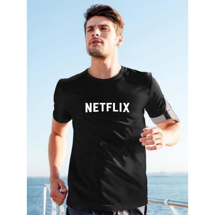 NETFLIX Printed Style Half S T-Shirt For Men