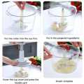 THE FASHION FRONT Hand chopper Manual Food Chopper, 2000ML/1.5 Liter Speedy Chopper with 3 Curved Stainless Steel Blades, Handheld Vegetable Chopper/Mincer/Mixer/Blender to Chop Fruits Onions/Nuts/Ginger/Herbs/Garlics/Meet. 