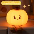 Led Night Light Adorable Pumpkin Night Light with Timer Adjustable Brightness Soft Silicone Led Lamp for Kids' Room Flicker-free Eye Protection Perfect Bedside Companion Rechargeable Night Light. 
