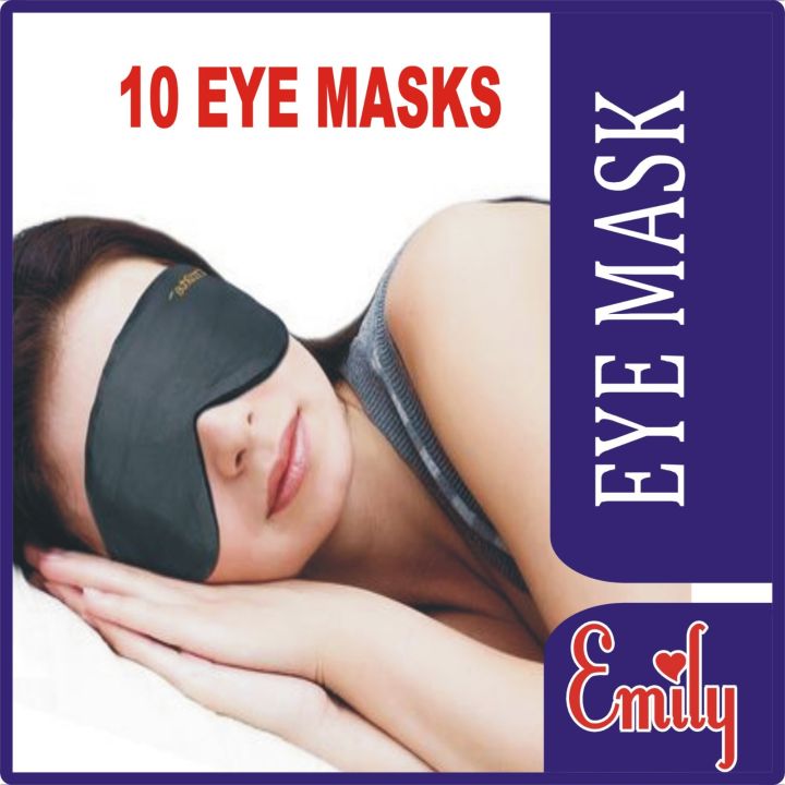 Emily 10 pieces imported eye mask for sleeping, sleeping eye mask for traveling and comfort sleep soft sleeping eye mask travel sleep nap eye mask blindfold  eye blinder eye patch eyeshade eye mask cheap healthy sleep