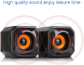 A8 Portable USB2.0 Double Bass Speaker For Laptop, Computer – Black. 