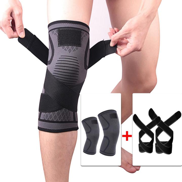 Skdk 2 Pcs Adjustable Knee Brace Support 3D Compression Gym Pain Relief Knee Pads Sleeve L Xl Daraz.pk