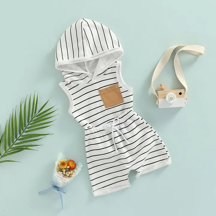 Baby%20Boys%20Suit,%20Sleeveless%20Hooded%20Striped%20Print%20Vest%20Tops%20+%20Summer%20Casual%20Drawstring%20Short%20Pants%20-%20Image%204