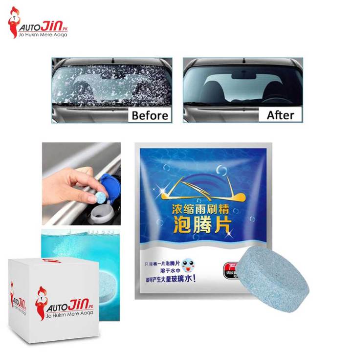2 Pcs Car Windshield Cleaning Effervescent Tablets Ultra-clear Wiper Glass Cleaner