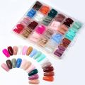576 Pcs Box Colorful Nails Acrylic Full Cover Coffin Nail Tips Ballet Wear Nail Press On Nails With Gel DIY Manicure Nails 24 Colors Fake Nails For Girls Nail. 