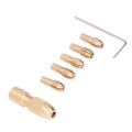 7Pc/Set Small Electric Drill Collet Brass 4 Jaw Micro Drills Chuck Set 0.5-3.0mm. 