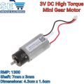 3V DC 1300RPM Gear Motor High Speed Mute Large Torque Micro Geared  Motor. 