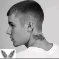 Waterproof Temporary Tattoo Bieber's Wing Angel Flash Tattoo - Neck Tattoo. 