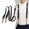 Suspenders for Men Shaped Elastic Straps Heavy Duty with Swivel Hooks Adjustable Casual Pants. 
