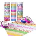 Pack Of 12 Stylish Tape - Decorative Washi Tape - Multicolor. 