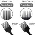 5RIDGE Afro Comb for Unisex Wide Tooth Plastic Hair Pick For Styling Perfect For Home and Salon. 