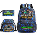2022 Top Games: Minecraft, Creeper, Backpack, Pencil Case, Shoulder Bag, Three-Piece School Bag. 
