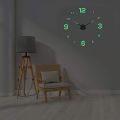 Night Light Wall Clock, Glow in The Dark Wooden Wall Clock, Silent Battery Operated Luminous Wall Clock for Bedroom, Living Room, Kitchen. 