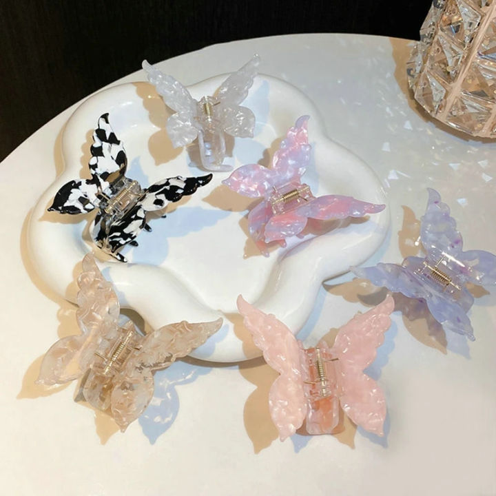 Butterfly Hair Clips Grabbers Hair Barrettes Women Girls Accessories Pins Grasping Acetate Clips Headwear Crab Fo