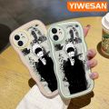 YIWESAN For OPPO A83 A59 Case Fashion Gojo Satoru Pattern Colorful Lovely Cream Wave Border Soft Clear Shockproof Phone Cases Creative Camera Transparent Casing Simple Gentle Protective Cover. 
