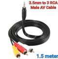 3.5mm Jack Male to 3 RCA Cable Male Audio Video AV Cable Wire Cord. 