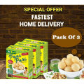 Pack of 3 Pani Puri, Ready to fry Pani Puri, Spicy Gol Gappay, Homemade pani puris, Gol gappay with free pani masala, single box has almost 40 pallets. 