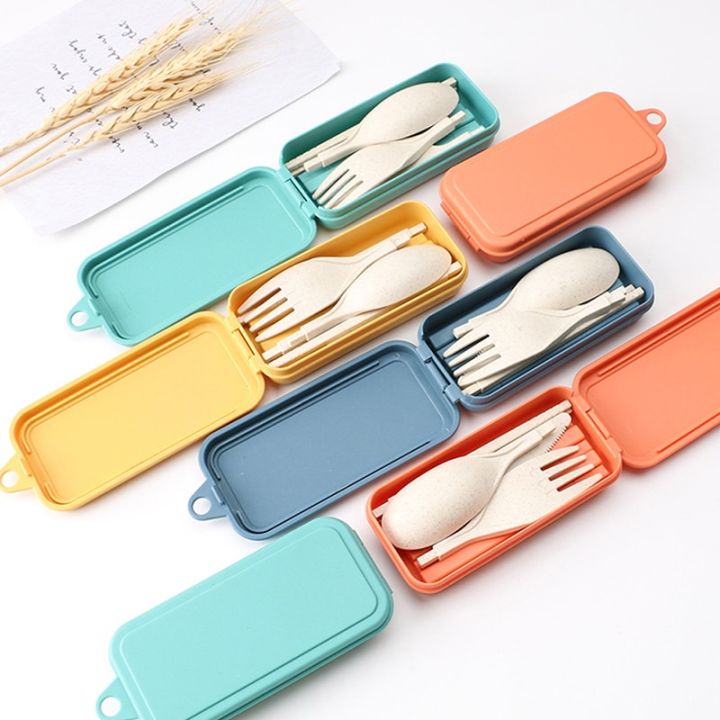 4Pcs%20Travel%20Cutlery%20Set%20Foldable%20Spoon%20Fork%20Chopstick%20With%20Box%20Student%20School%20Picnic%20Lunch%20Portable%20Cutlery%20Camping%20Tableware%20-%20Image%202
