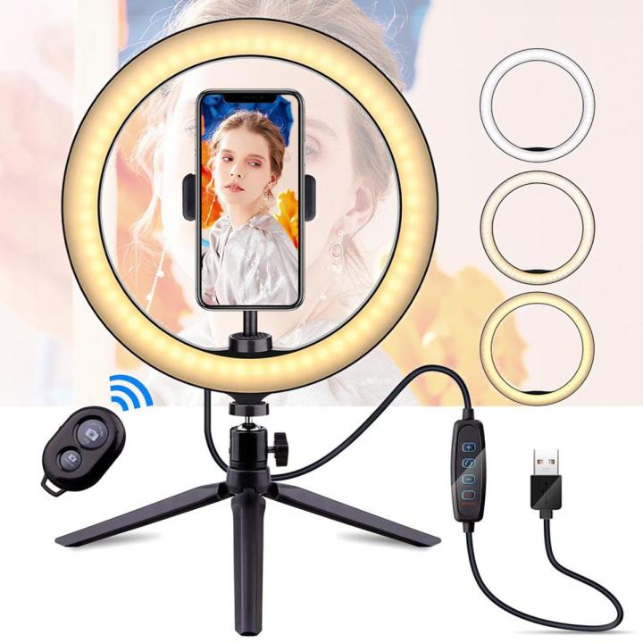 10.2 Inch Ring Light with Stand - Rovtop LED Camera Selfie Light Ring for iPhone Tripod Phone Holder for Video Photography