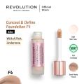 Makeup Revolution London - Conceal & Define Full Coverage Foundation F4. 