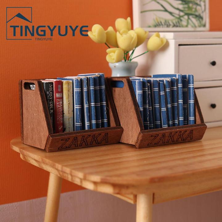 Mini Storage Basket Lettering Design Doll House Storage Basket Model Decor