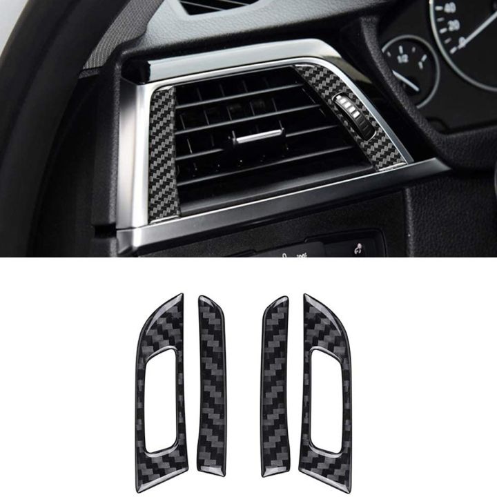 for BMW F30 Carbon Fiber-4 x Air Outlet Vent Trim-carbon fiber color