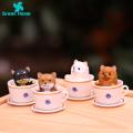 Green Home Dog Sculpture Toy Stable Base Smooth Edge Teacup Dog Figurine. 