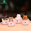 Green Home Dog Sculpture Toy Stable Base Smooth Edge Teacup Dog Figurine. 