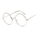 【AmbitionmA】Vintage Round Glasses Clear Lens Fashion Gold Round Metal Frame Glasses Optical Men Women Eyeglass Frame Fake Glasses. 