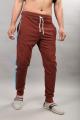 Brown Cotton Side Stripe Casual Zipper Trouser For Men Street wear. 