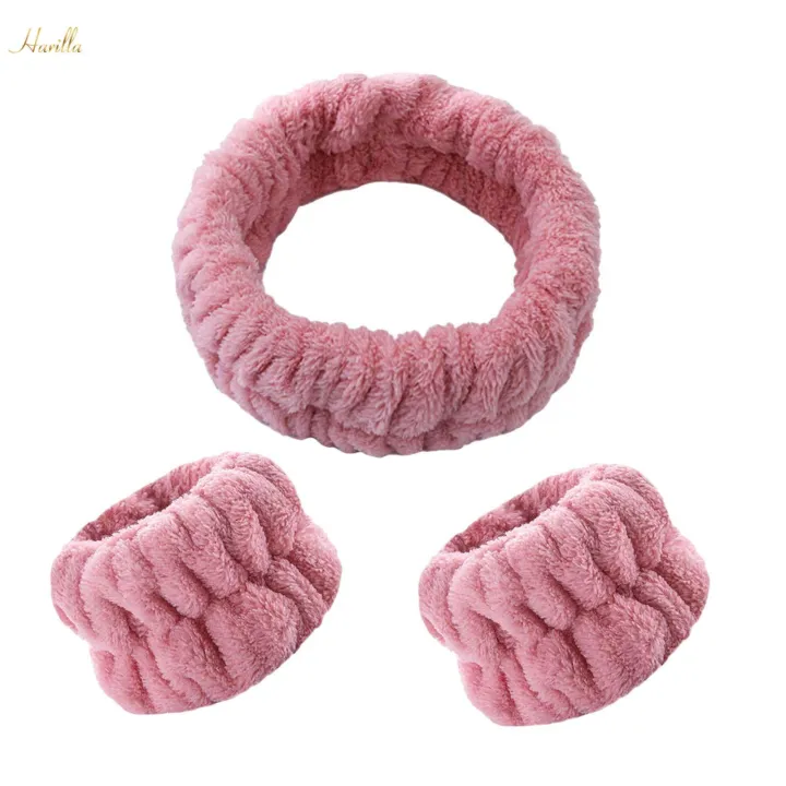 Face%20Wash%20Headband%20and%20Wristband%20Set%20Facial%20Liquids%20from%20Spilling%20Down%20Dark%20Pink%20-%20Image%202