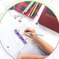 2Sets 3 Ring Binder Covers with Binder Inner Paper Bag (Green,Purple). 