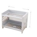 Double-Layer Mini Kitchen Rack Storage Organizer, Detachable Non-slip Two-layer Hollow Storage Shelf for Kitchen Bathroom. 