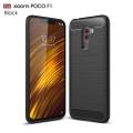 Xiaomi Pocophone F1 Carbon Fiber Brush Mark Antishock Drop Resistance Silicon Tpu Case Back Cover. 