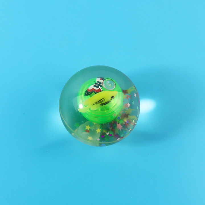 Children's bouncy ball luminous crystal ball flash bouncing ball with rope cartoon luminous baby jumping ball toy