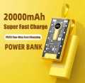66W Power Bank -20000MAH- Transparent Power Bank 20000 MAH - Portable Fast Charging - Super Fast Charger For iPhone - Samsung Xiomi and for all Devices - Super Fast Charging Transparent 66W Power Bank- 20000 MAH Portable Mini Power Bank- LED Display.. 