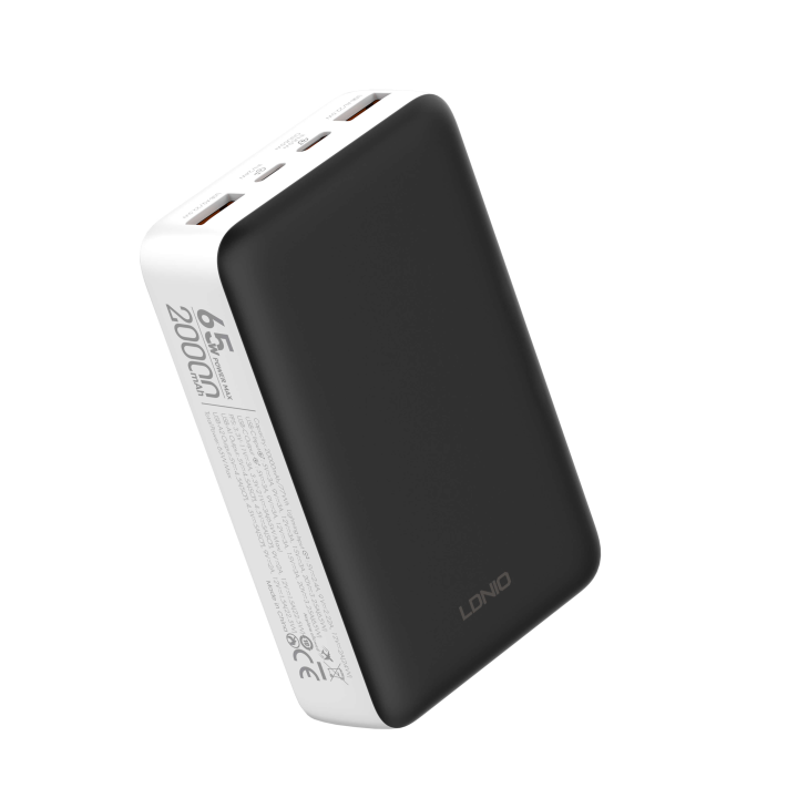LDNIO PQ27 65W 77Wh 20000mah 77Wh Digital Display Power Bank External Battery Power Supply with 2 Inputs & 3 Outputs Support QC5/4+/3+/3.0 PD3.0 PPS SCP FCP SCP AFC PPS VOOC Fast Charging for iPhone 15 14 13 for Huawei Ultra for Samsung Galaxy, laptops