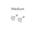 White Big Zarqon 100% Pure Chandi Girls Tops, Silver Screw Stud Earrings  (With Box). 