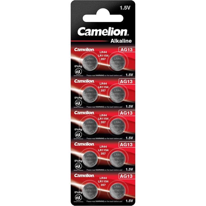 10 x CAMELION 1.5V AG13 LR44 ALKALINE Batteries BUTTON CELLS FOR CALCULATORS WATCHES CAMERA / 303 / 357 / Battery