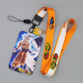 Dragon Ball Super Saiyan Anime Characters PVC Card Holder Student Outdoor Hard Case Hanging Neck Bag Card Cover Lanyard ID Card. 