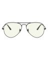 Ray-Ban Sunglasses Pilot Metal Black Frame Crystal/Blue Light Filter Lenses-RB3689-9148/BF-62. 