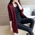 New Women Basic Knit Cardigan Outwear Slim Fit Long Sleeve Open Front Sweater, Solid Color. 