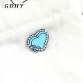GDHY Heart Shape Blue Swimming Pool Brooch Pool Enamel Pin Cartoon Backpack Hat Badge For Loves Kids Friends Jewelry. 