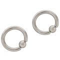 1 pair Stainless Steel Captive Bead Ear Rings Hoop BCR Studs Piercing Jewelry Steel color. 